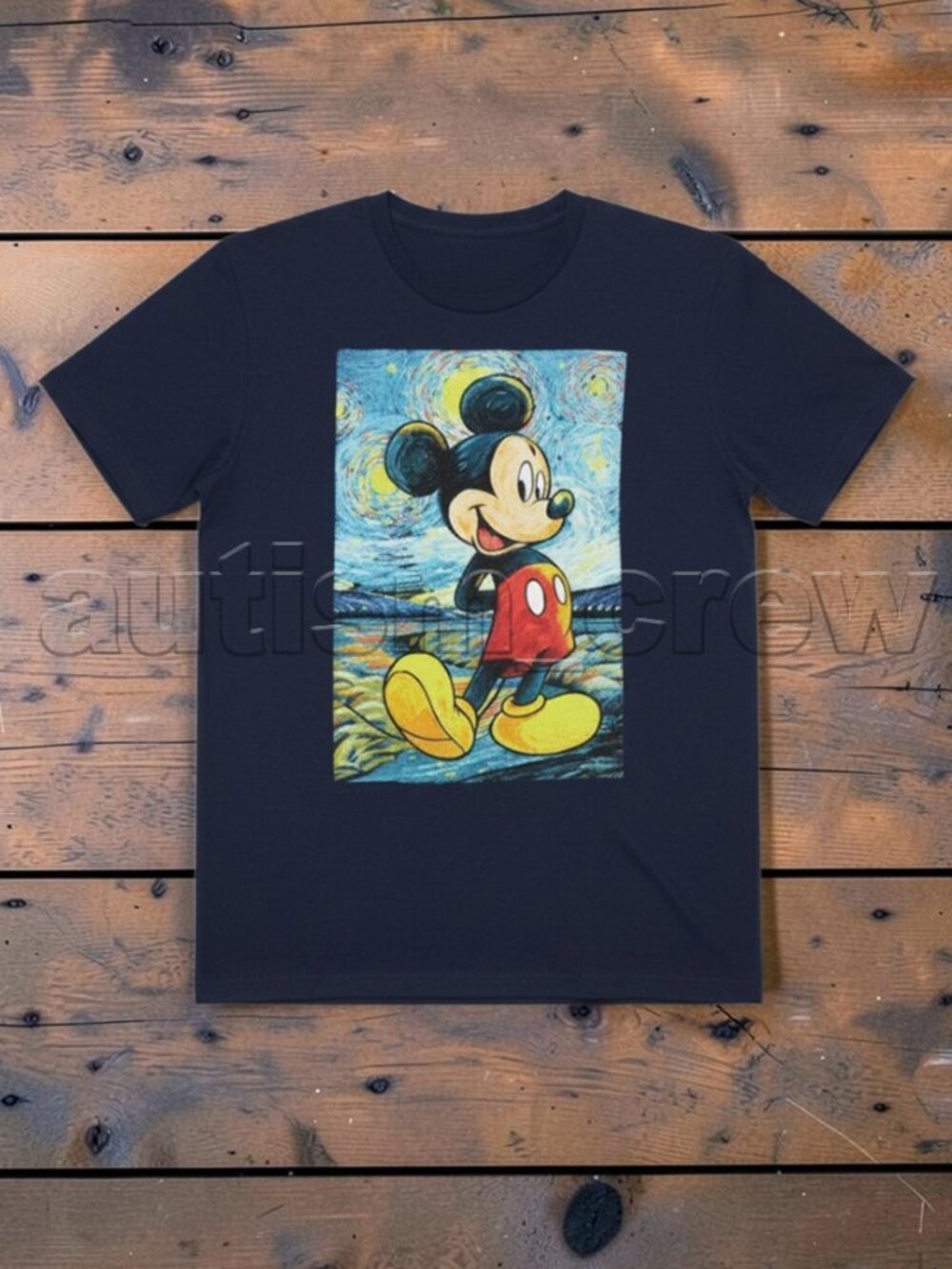 B💲11 💥🆕 Disney Mickey Mouse Painting Navy T-Shirt | Size XL | 6169